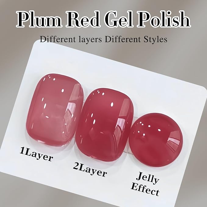 Double Rhythm 0.5Oz Gel Polish Translucent Sheer Neutral Natural Light Milky Same Color Same Bottle 15ML Jelly Gel Polish Art DIY at Home (Brown Purple-A1375)
