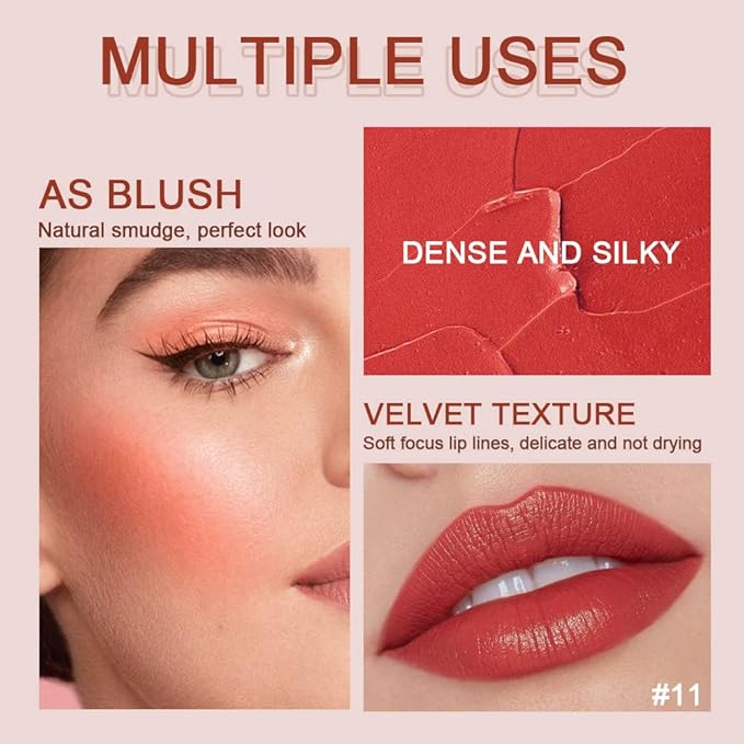 evpct 5Pcs Dark Orange Red Pink Mauve Matte Lipstick Pack Sets for Women Red Silky Velvet Lipstick Matte Long Lasting Smudge Proof Lipstick Lip Stain Makeup Sets Kit matte lipstick 24 hours original 3