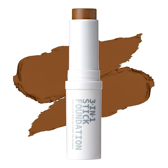 Ruby Kisses Natural Full Coverage 3-In-1 Stick Foundation. Easy to Apply, Hydrating, Lightweight, Long Lasting, Concealer and Contour Stick for Face Makeup (Warm Coconut)