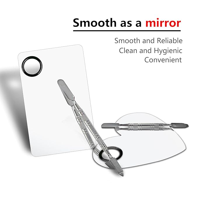 Upgrade Mixing Makeup Palette, Heart Stainless Steel Cosmetic Palette with Spatula Tool, Nail-art Mixing Palette for Cosmetic Pigment Blending