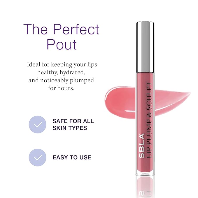 SBLA Beauty - Double The Plump - Lip Plump & Sculpt 11 Fl Oz / 325ml - Lip Plumper - Fuller & Firmer Lips, With Hyaluronic Acids & Peptides - Instantly Plumps, Enhances Hydrates, Reduces Fine Lines