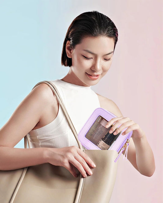 Travel Clear Makeup Bag Set, TSA Approved Cosmetic Bag Case with Zipper Portable Makeup Pouch Toiletry Bag Women Traveling Cosmetic Organizer Storage Bag Car Organizer Car Essentials for Women