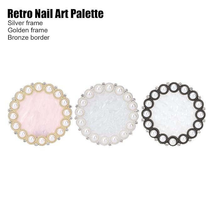 Polish Mix Palette, Resin Nail Art Display Board Cosmetic Nail Mixing Palette Color Mixing Nail Art Tips Display Plate(Silver)