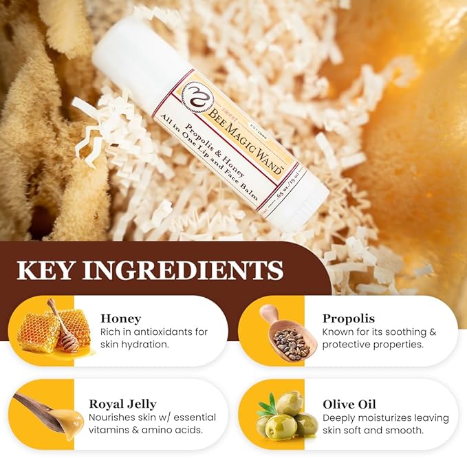 Medicine Mama's Apothecary Sweet Bee Magic Wand, All In One Lip and Face Balm, .65 Ounce