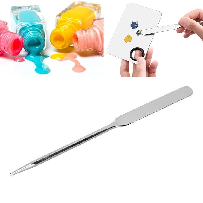 Stainless Steel Makeup Spatula for Professional, Makeup Spatula Ergonomic Nail Art Stirring Tool Facial Mixing Stick Makeup Artist Makeup Tool Beauty Spatula Nail Art Makeup Stirring Rod