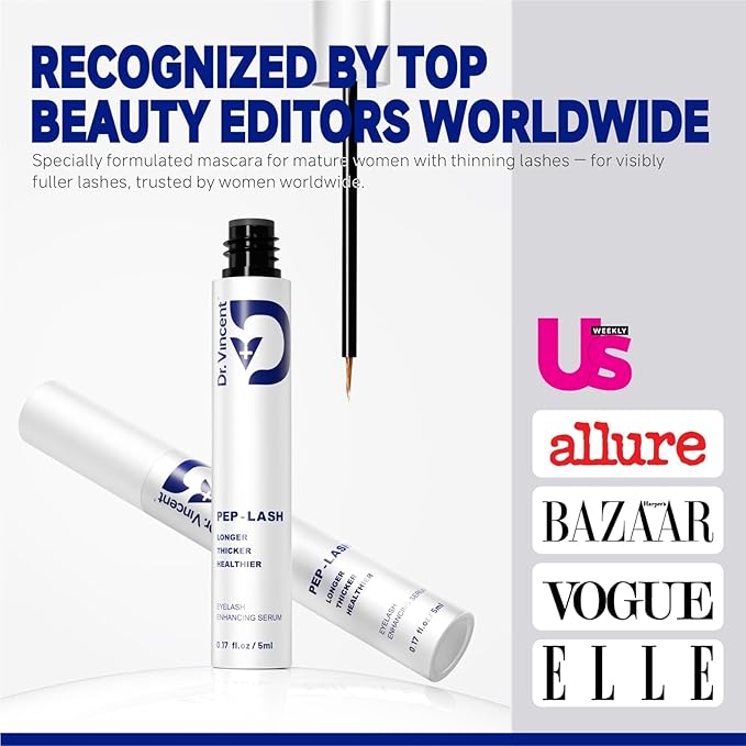 Lash Serum for Eyelash Growth – Eyelash Growth Serum Advanced Peptide Formula with 2.3× Absorption for Fuller, Thicker & Longer Lashes – Vegan & Cruelty-Free, Clinically Tested – 5ml