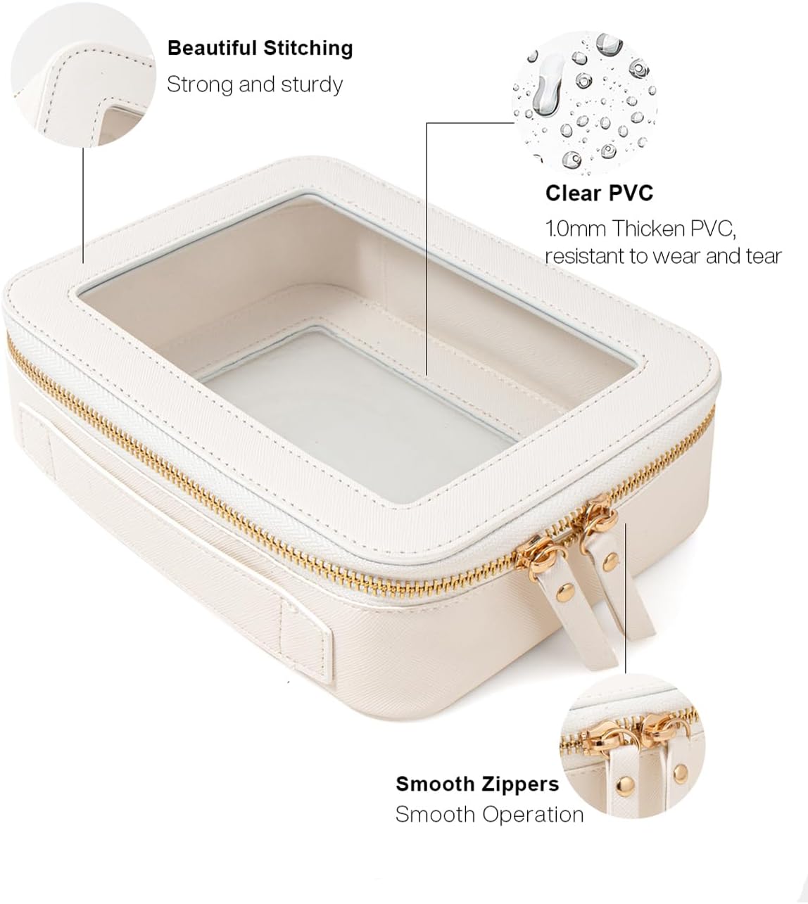 Travel Clear Makeup Bag Set, TSA Approved Cosmetic Bag Case with Zipper Portable Makeup Pouch Toiletry Bag Women Traveling Cosmetic Organizer Storage Bag Car Organizer Car Essentials for Women