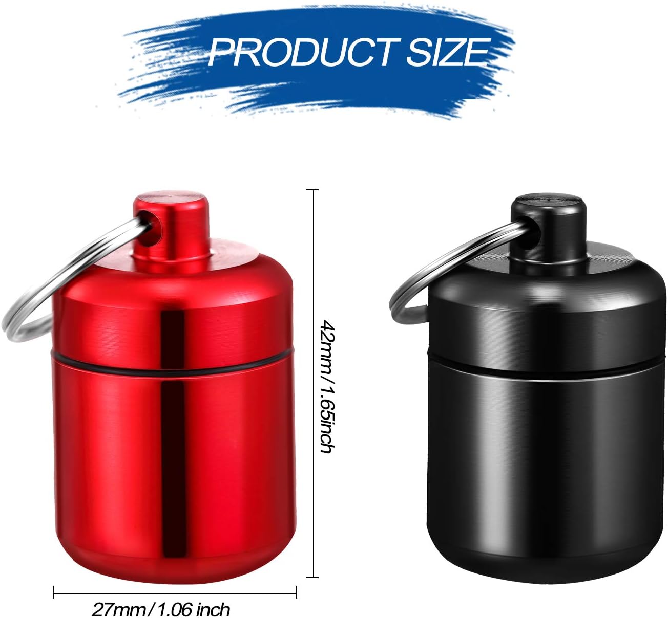 4 Pieces Pill Keychain Holder Waterproof Aluminum Pill Keychain Container Aluminum Case Box for Purse for Travel, Foam Storage Case, Multicolor