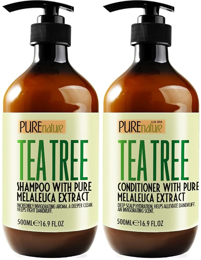 Tea Tree Oil Shampoo and Conditioner Set - Sulfate and Paraben Free Treatment for Oily Hair and to Help Reduce Your Itchy and Dry Scalp - Healthy Anti Dandruff Formula for Men and Women