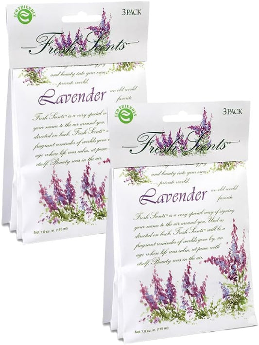 WillowBrook | Fresh Scents Scented Sachet Packet | Lavender | Air Freshener Bags for Drawers, Closets, Cars | 6 Pack | Long Lasting Home Fragrance