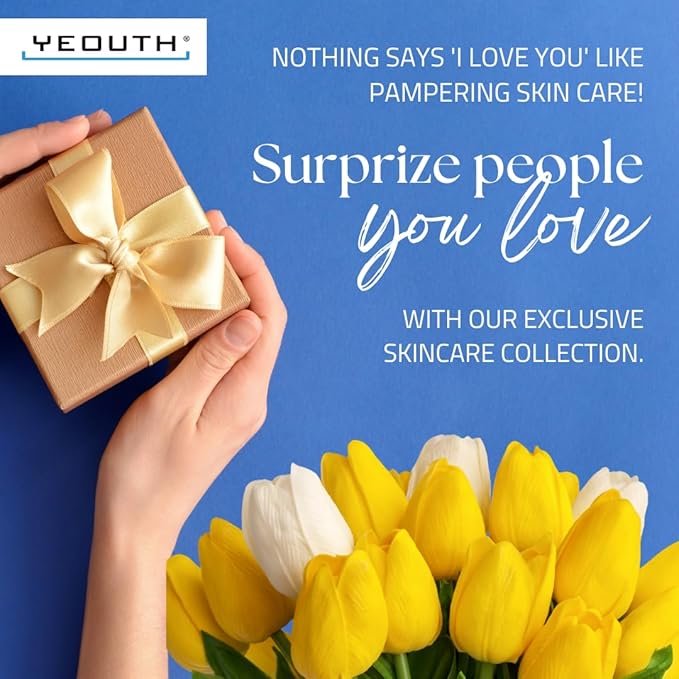 YEOUTH Skin Care Set: Hyaluronic Acid Serum, Vitamin C Serum, Face Cleanser, Toner, Under Eye Gel, Face Cream, 6-Piece Skincare Kit For Women & Men