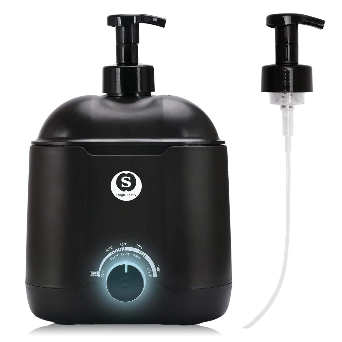 SANGLE SOPFFY Hot Lather Machine,Shaving Cream Warmer for Men 800ML Large Capacity Heated Shaving Cream Dispenser for Home Salon Barber Shop Spa With 2 Pumps,Christmas and Birthday Gift (Black)