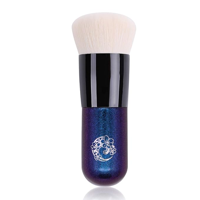 ENERGY Foundation Makeup Brush With Brush Clean Flat Top Kabuki for Face - Perfect For Blending Liquid, Cream or Flawless Powder Cosmetics - Buffing, Stippling, Concealer - Premium Quality Synthetic Dense Bristles