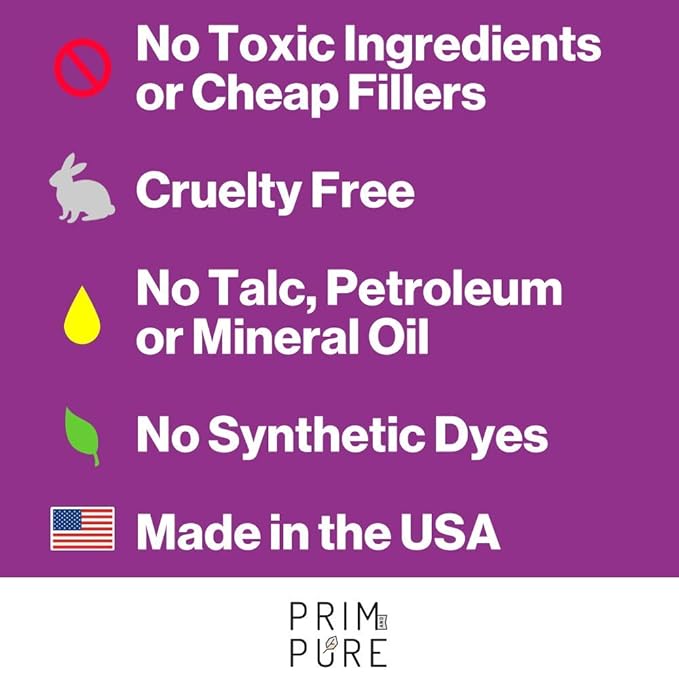 Prim and Pure Mineral Gift Set with Unicorn Mirror| Perfect for Play Dates & Birthday Parties | Kids Eyeshadow Makeup – Mineral Blush | Organic & Natural Makeup Kit for Kids| Made in USA (Purple)