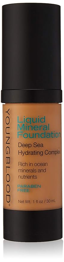Youngblood Clean Luxury Cosmetics Liquid Mineral Foundation, Tahitian Sun | Dewy Mineral Lightweight Full Coverage Makeup for Dry Skin Poreless Flawless Tinted Glow | Vegan, Cruelty Free, Gluten-Free