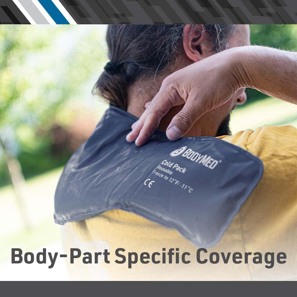 BodyMed Heavy Duty Reusable Urethane Ice Pack for Neck - Professional Grade Cold Therapy for Injuries, Aches, Swelling, Bruises, Sprains - 23 in. Long (Neck Contour)