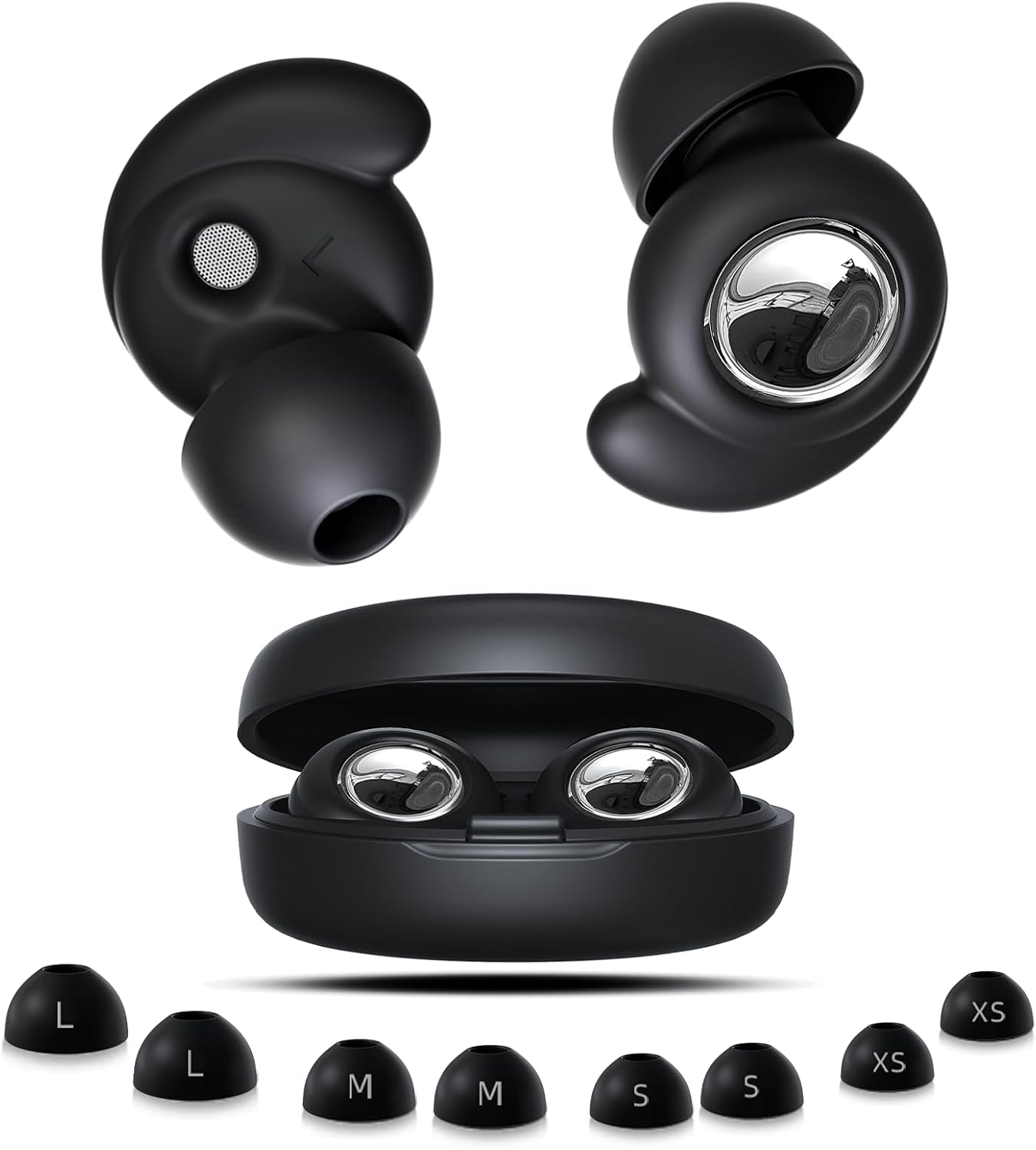 Noise Cancelling Ear Plugs for Sleeping, Reusable 45db Ear Plugs for Noise Reduction, Hearing Protection Earbuds with 8 Ear Tips, Washable Silicone Earplugs for Concert, Travel and Work