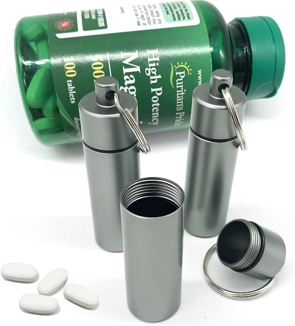 3 Packs Keychain Pill Holder, EFFIET Waterproof Pill Fob Case Box Outdoor Container for Emergency Medicine Drugs, Foam Earplug Storage Case with Ear Plugs (Matt Finished)