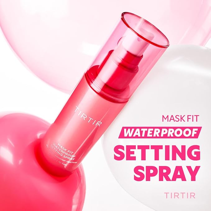 TIRTIR Waterproof Setting Spray – 24 Hour Long Lasting Fix, Sweatproof Water Resistant Makeup Finisher – Ethanol Free, Semi Matte Finish for Oily Skin – Korean Makeup Fixer
