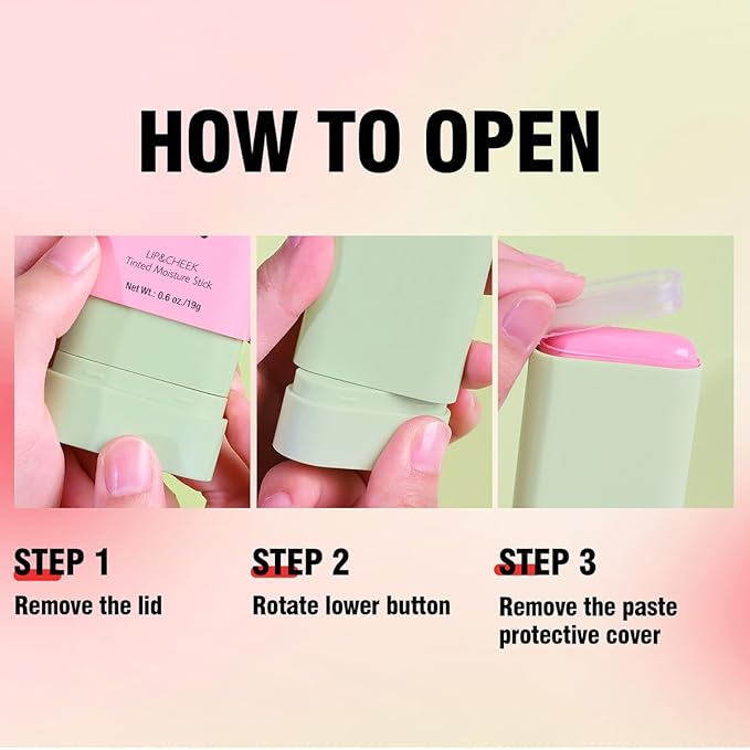 Multi-Use Makeup Blush Stick, Beauty Tinted Solid Blush Stick, 3-in-1 Cream Blush Stick for Cheek/Eyes/Lips, Waterproof Moisturizer Stick, Suitable for All Skin (06# Shine Orange)