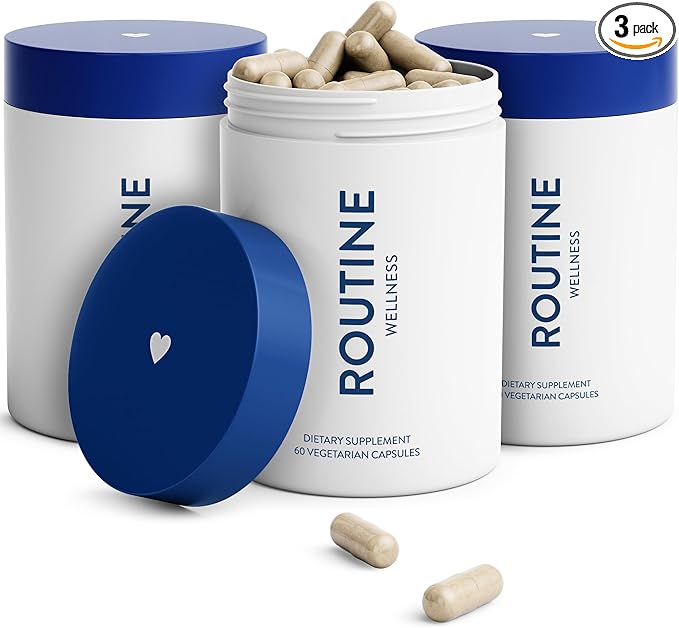 Routine Wellness Hair Growth Supplement - Clinically Proven for Thicker, Fuller Hair - Reduces Wrinkles, Fine Lines - Gluten Free, Ideal for Women & Men with Thinning Hair - 3 Bottles, 90 Day Supply