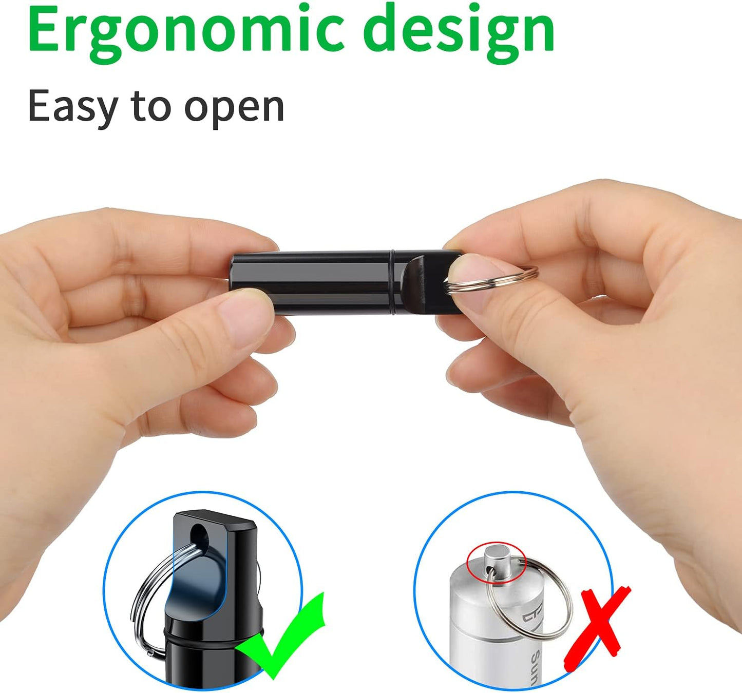 Small Portable Pill Box Keychain (3 Pack), Aluminium Alloy Mini Pill Organizer Case Container for Purse,Waterproof Metal Pill Holder Medicine Bottle for Outdoor Camping Travel(Black+Silver+Red)