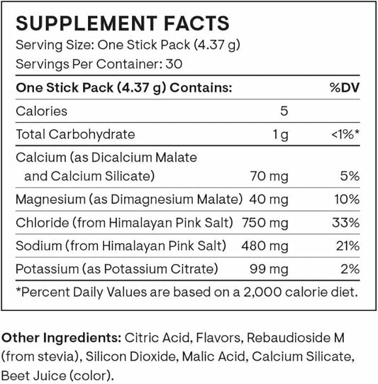THORNE - Daily Electrolytes - Zero Sugar & Low-Calorie Electrolyte Drink Mix - Naturally Flavored & Sweetened - NSF Certified for Sport - Watermelon - 30 Stick Packs