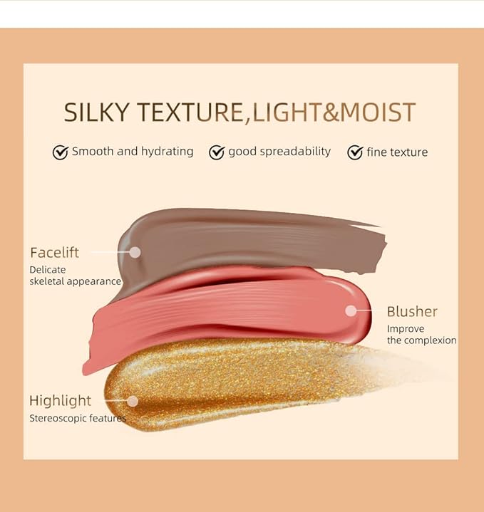 Blush Beauty Wand, Liquid Face Blush with Cushion Applicator, Silky Smooth Cream Blush Stick Natural Matte Finish, Lightweight Blendable Blush Stick Makeup for Cheek Lip eye, Cruelty-free（Peach Pink）
