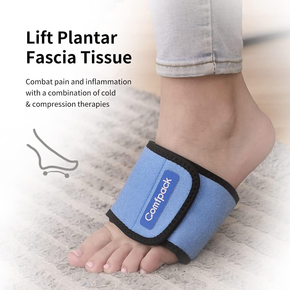 Cold Therapy Wrap with 2 Packs for Pain Relief, Reusable Gel Ice Packs for Foot Plantar, Wrist, Ankle, Great for Sprains, Muscle Pain, Bruises, Injuries