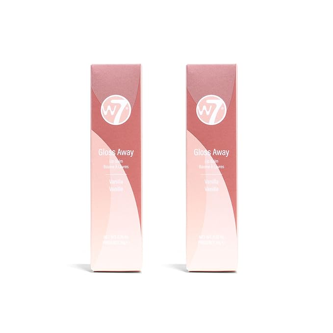 W7 Gloss Away Lip Balm - 2 Piece Set - Nourishing Lip Balm Formula With Shea Butter - Vanilla
