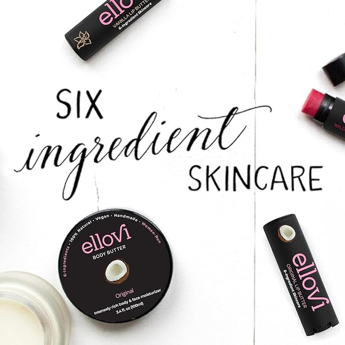 Natural Lip Butter Lip Balm - Original - Pure Enough to Eat - Made With Just 6 Vegan Ingredients - 100% Natural & Organic Moisturizing Lip Care for All Day Hydration (Single)