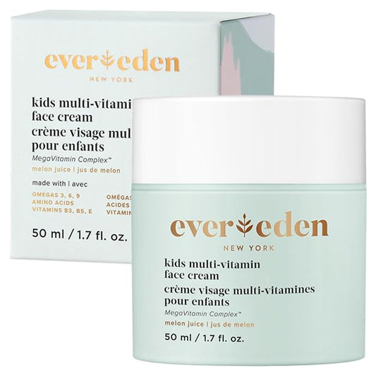 Evereden Kids Face Cream: Melon Juice, 1.7 oz. | Face Lotion | Clean and Non-Toxic Face Moisturizer | Multi-Vitamin Skin Care for Kids