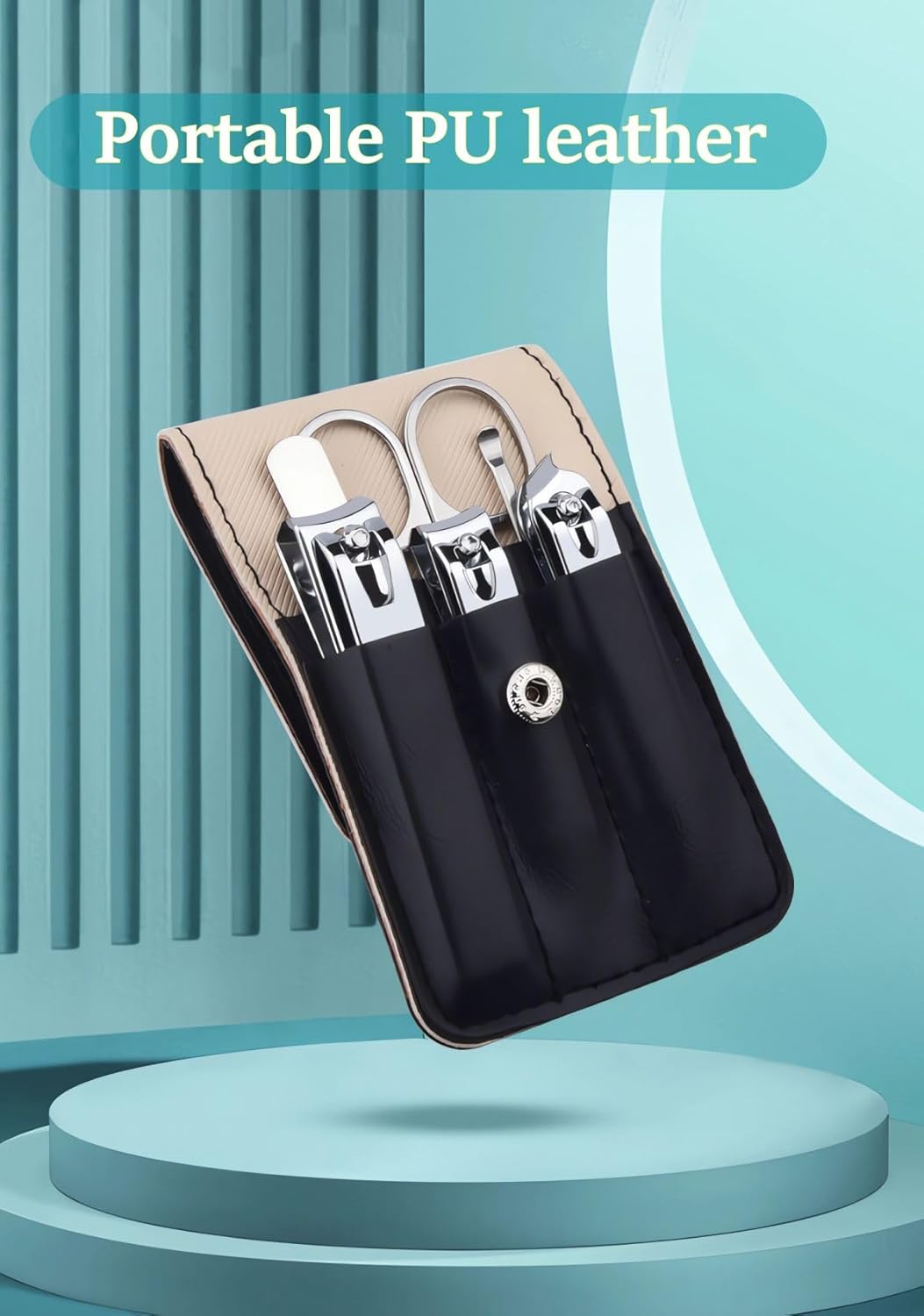 Nail Clipper Set, 6 Pcs Toenail Clippers, Stainless Steel Fingernail Clipper, and PU Leather Manicure Set, Purse Essentials Travel Nail Kit Gift Ideas