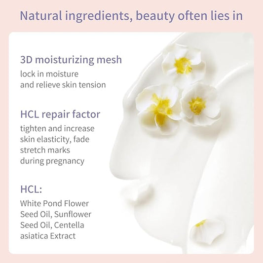 NENNEKO Formula Massage Lotion For Stretch Marks, Pregnancy Safe, Maternity, Face and Body Moisturizer, Skin Feels Soft and Smooth, Suitable for All Skin Types