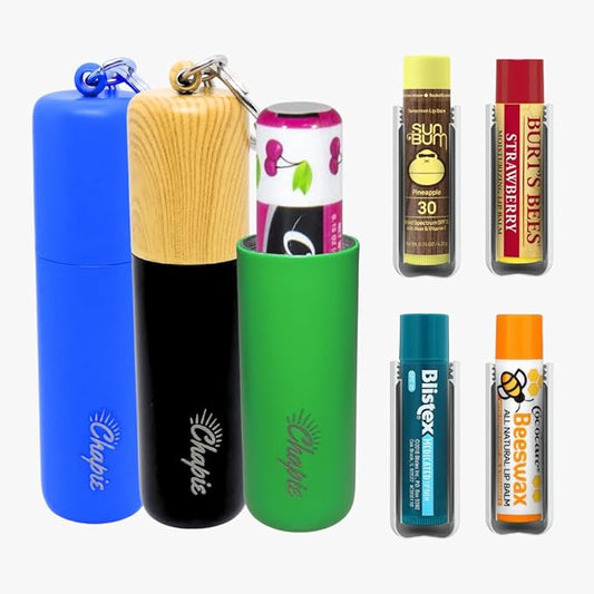 OG | Vacuum Insulated Lip Balm Keychain Holder, Prevents Melting & Messes | 3-Pack (Earth)
