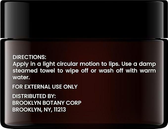 Brooklyn Botany Lip Scrub Exfoliator 1 oz – Lip Moisturizer for Dry Lips and Chapped Lips – Gentle Lip Exfoliator for Smooth and Brighter Lips – Vanilla Flavor