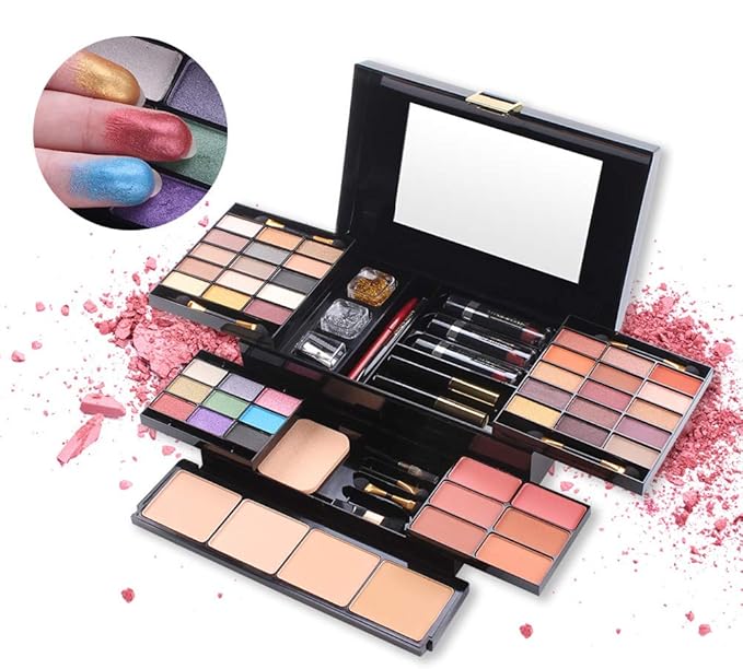 Professional 39 Colors Eyeshadow Palette All-in-one Cosmetic Makeup Gift Set including Matte Shimmer Highly Pigmented Eye Shadows, Blush, Pressed Powder and Lipstick