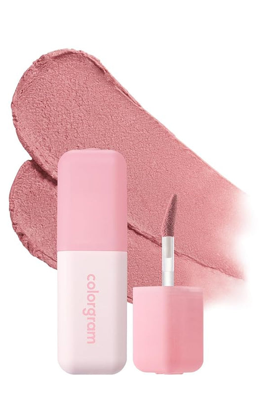 COLORGRAM NUDE BLUR TINT 14 MELLOW STRAWBERRY | Soft Velvet Matte Liquid Lipstick & Cheek Tint | Lightweight Blurring Tint for a Smooth & Airbrushed Finish | Long-Lasting & Non-Sticky Formula