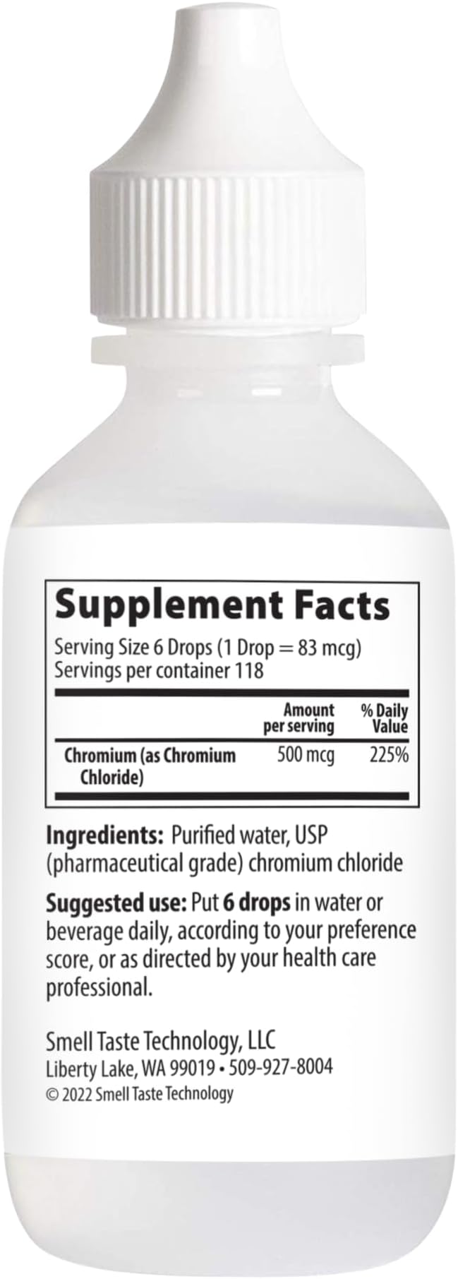 Taste N' Score Chromium Liquid Ionic Mineral Supplement; 100% Pure; 500 mcg; 118 Servings