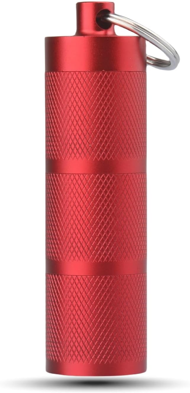 Waterproof Keychain Pill Holder - Compact, Portable, and Secure Pill Box with 3 Compartments - Pocket-Sized Pill Case and Container for Daily Medication on The Go (Wine Red)