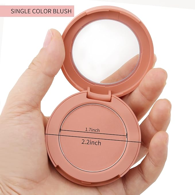Boobeen Powder Blush, Single Color Blush Face Blush Palette Matte Baked Cream Blush Makeup Powder, High Pigment Pressed Blush for Create a Natural Cheek Flushed Look