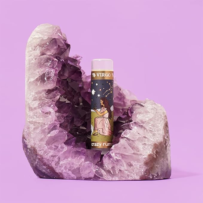 Crazy Rumors Virgo Zodiac All Natural, Plant Based Lip Balm to Moisturize and Nourish your Lips - Earth Blend (Sweet Vanilla, Fragrant Rose and Plum)
