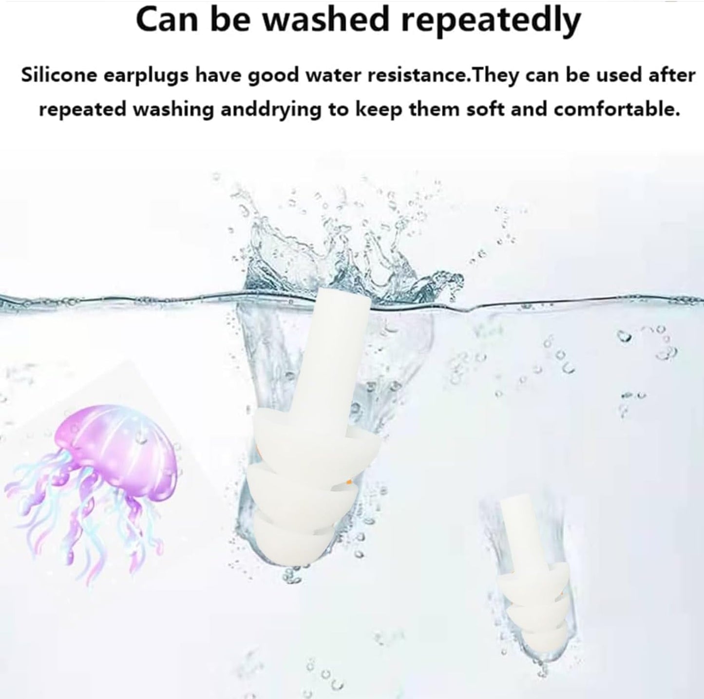 Earplugs for Sleeping Noise Cancelling, Reusable Ear Plugs– Super Soft, Silicone Ear Plug, for Sleeping 8 Pairs, Swimming, Snoring, Concerts, Work, Noisy Places (8 Colors)