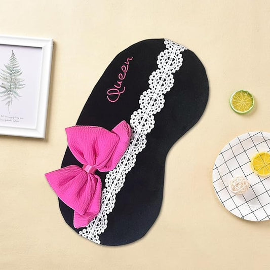 PERFECTSIGHT Bow Sleep Eye Masks, Cute Plush Sleep Eye Cover Lightweight Adjustable Eyeshade Faux Fur Mask Cover for Women Men Sleep Travel Nap