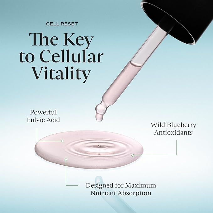 SAKARA Cell Reset – Liquid Fulvic Acid Complex with Wild Blueberry & Lemon | Mineral-Rich Antioxidant Drops for Cellular Detox, Energy & Immune Support | Premium Bioavailable Formula, 1 fl oz (30 mL)