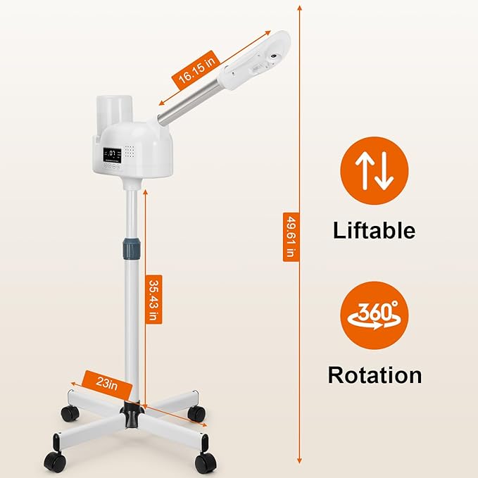 Professional Facial Steamer, Face Steamer Upgrade PTC Heating, Esthetician Steamer Hot Mist Facial Steamer for Salon Spa Beauty