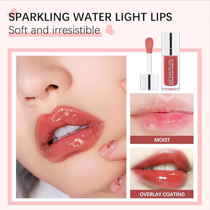 Moisturizing Lip Oil,No-Sticky Lip Gloss Lip Balm Lip Care,Fruit Flavoured Lip Oil For Dry Lip's Moisturizing Hydrating And Nourishing (006#BERRY) 0.2 OZ