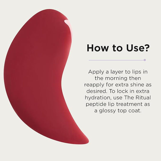 Côte Mulberry Peptide Lip Shine – Milky Mauve Lip Gloss for Plumping & Hydration – Vegan, Cruelty-Free, Anti-Aging, Shea Butter & Hyaluronic Acid Infused – Long-Lasting, Smooth, Moisturizing Shine