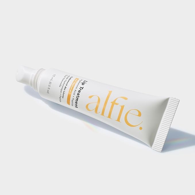 Alfie Hyaluronic Acid Lip Booster -Natural Flavor -15ml/0.5 Fl. Oz -Peptide Lip Treatment -Lip Plumper and Filler -Lip Serum and Moisturizer -Lip Volume Hydrating Treatment -Vegan Friendly, Non-Toxic