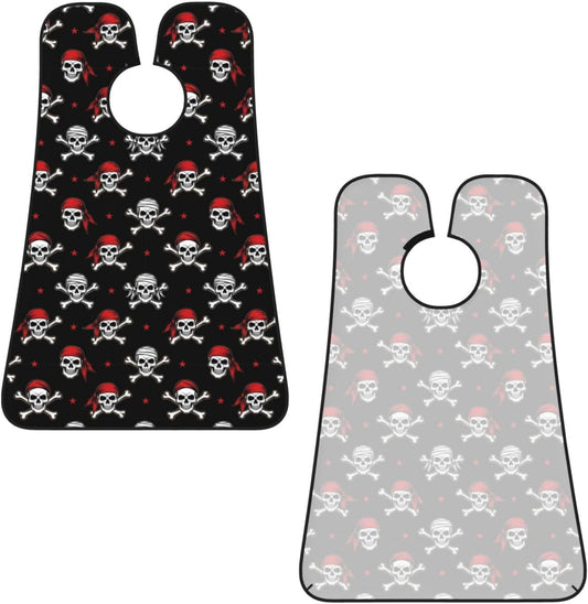 Beard Trimming Hair Catcher, Pirate Skulls Shave Bib, Non-Stick Bib Apron Waterproof, Shaving Tool for Men for Husband Father’s Day